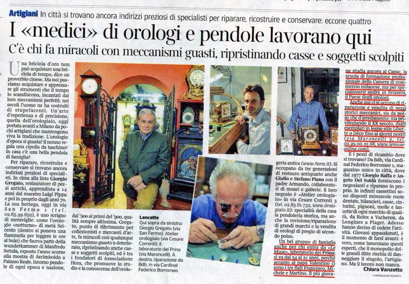 Le famiglie specialiste di orologi di Milano