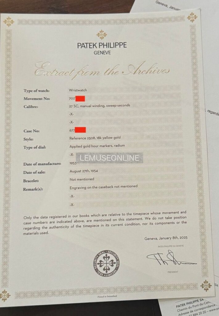 Patek Philippe Calatrava ref. 2508